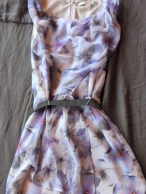 LC Lauren Conrad Lavender Floral Sleeveless Dress